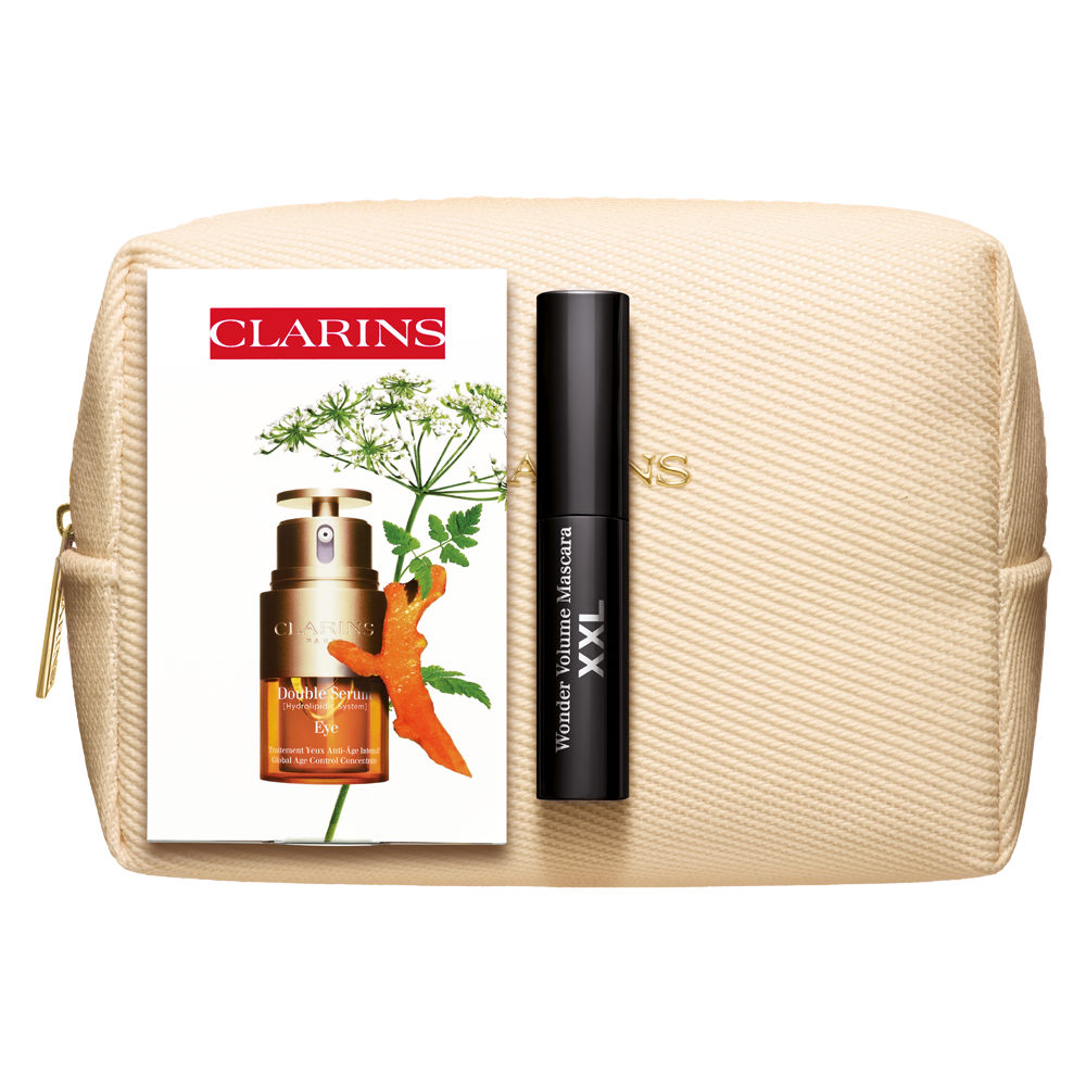 Clarins Geschenk: Kosmetiktasche mit 2 Luxusminiaturen