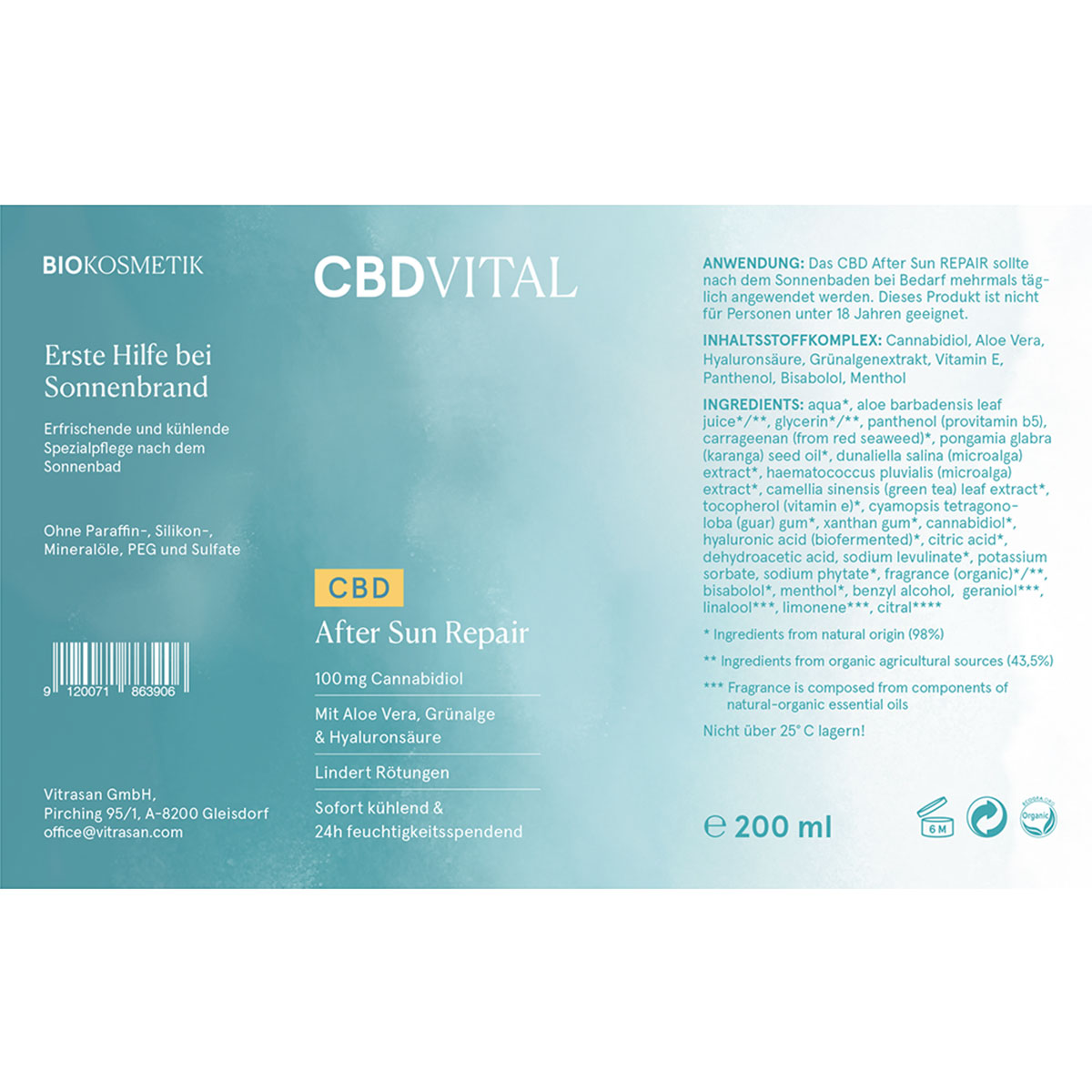 CBD Vital CBD Bio Kosmetik After Sun Repair