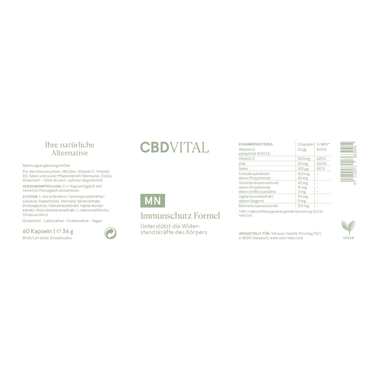 CBD Vital CBD Kapseln Immunschutz Formel 60 Stk.