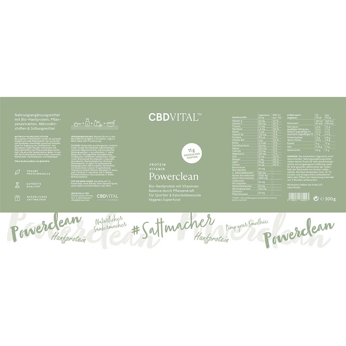 CBD Vital CBD Hanfprodukte Powerclean Proteinvitamin