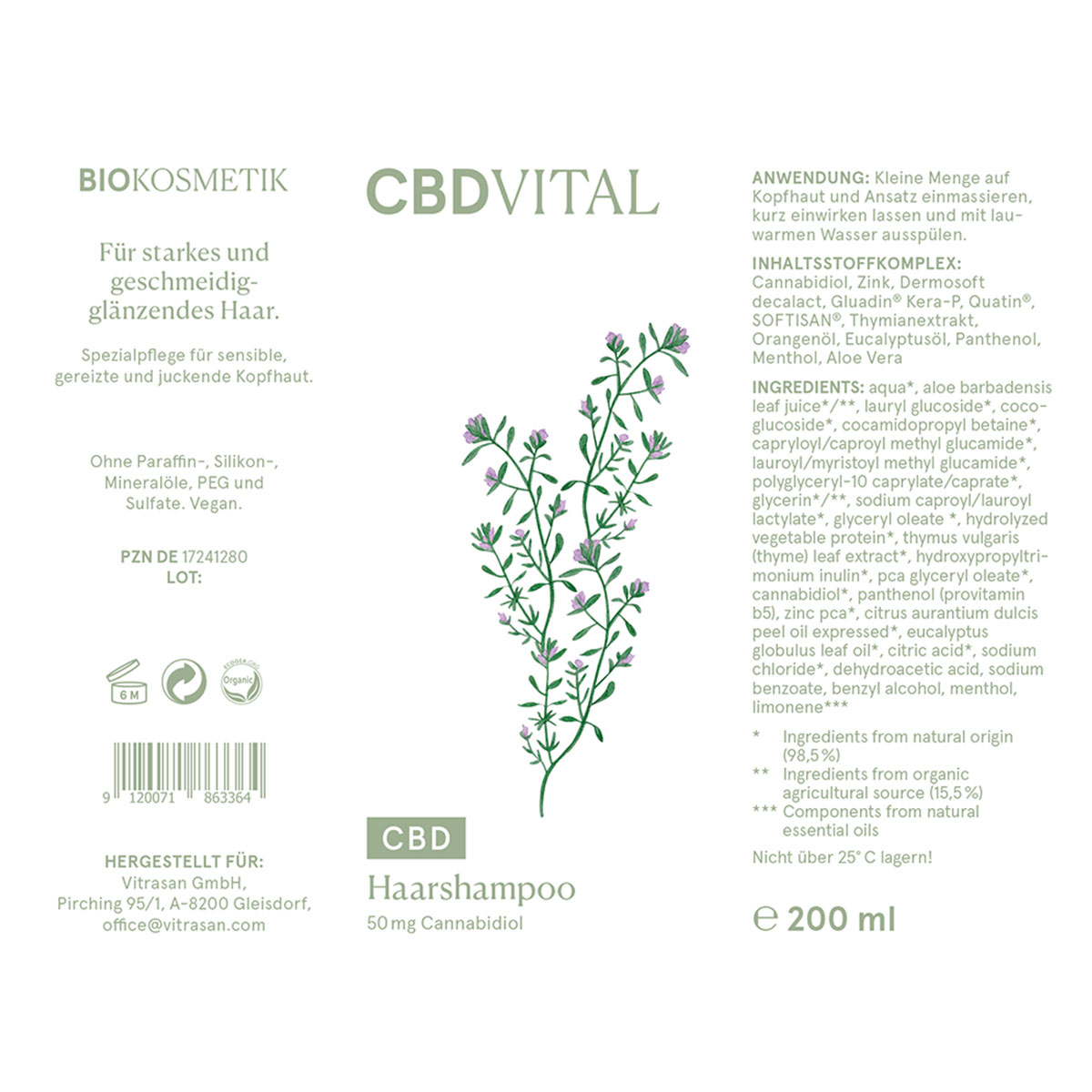 CBD Vital CBD Bio Kosmetik Haarshampoo