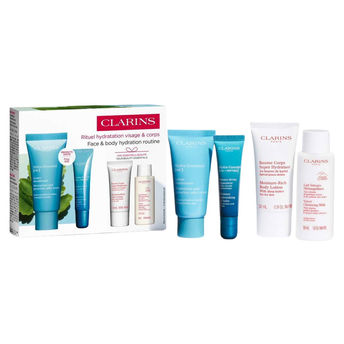 Clarins Hydra-Essentiel Face & Body Hydration Routine Set