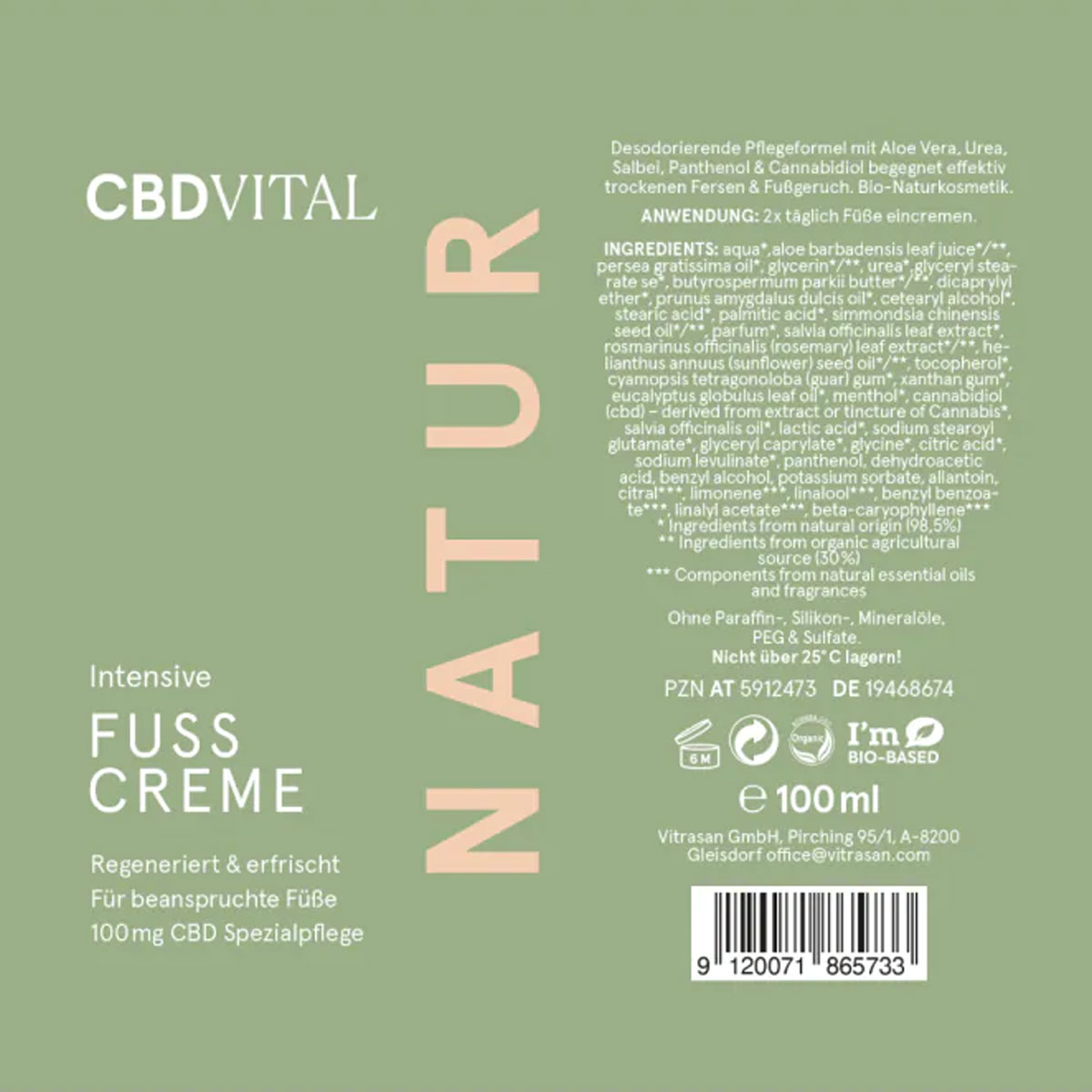 CBD Vital CBD Bio Kosmetik Intensive Fußcreme