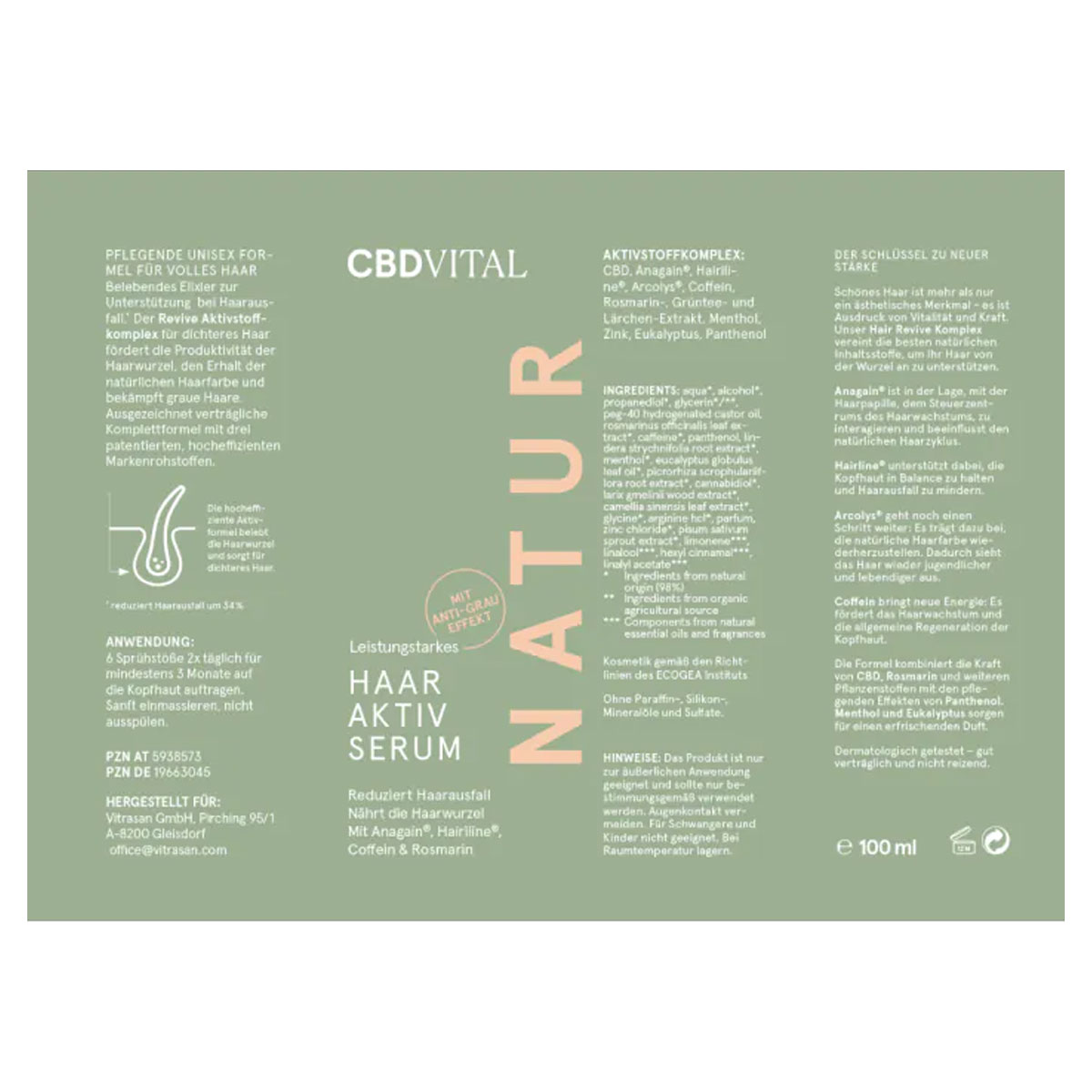 CBD Vital CBD Bio Kosmetik Haar Aktiv Serum