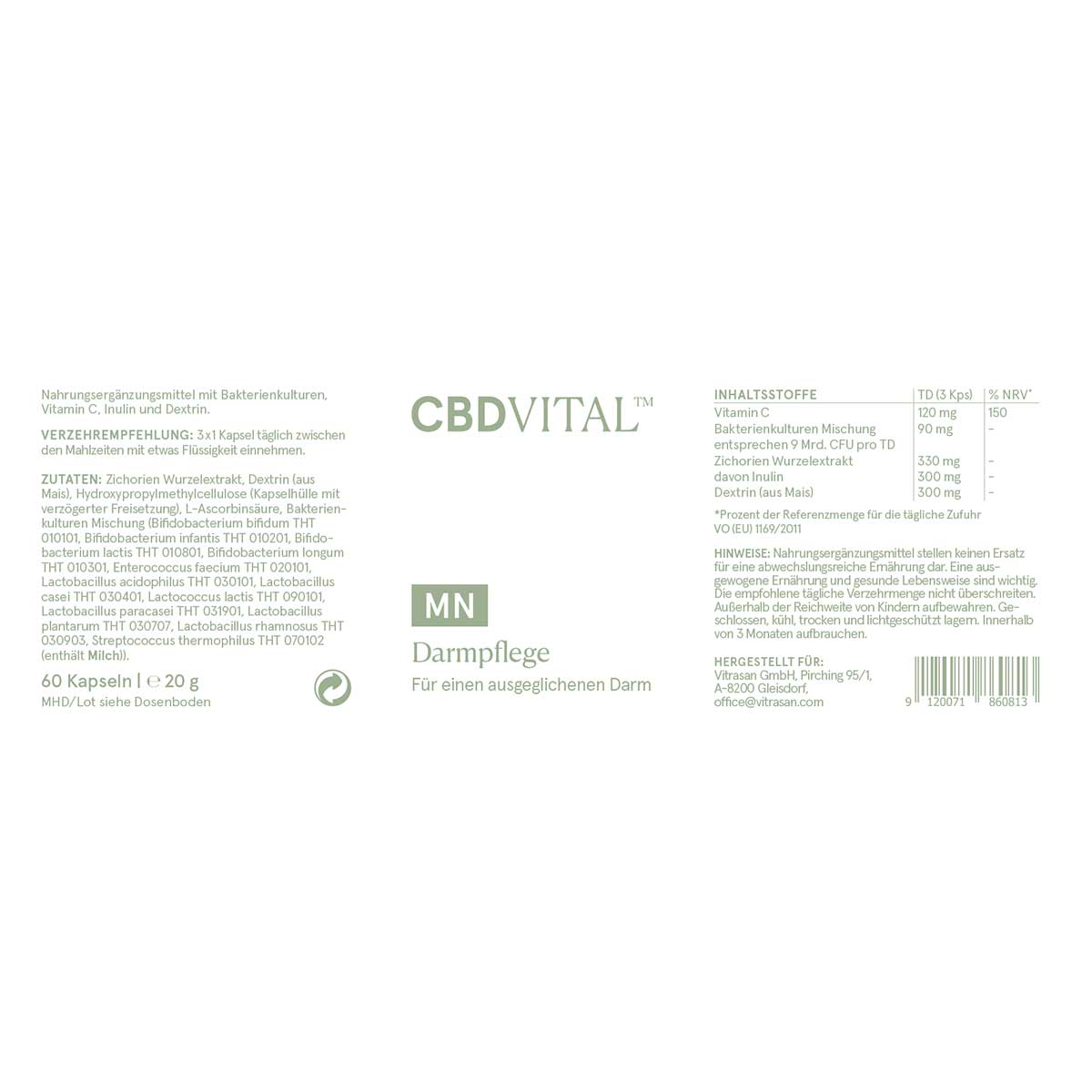 CBD Vital CBD Kapseln Darmpflege Kapseln 60 Stk.