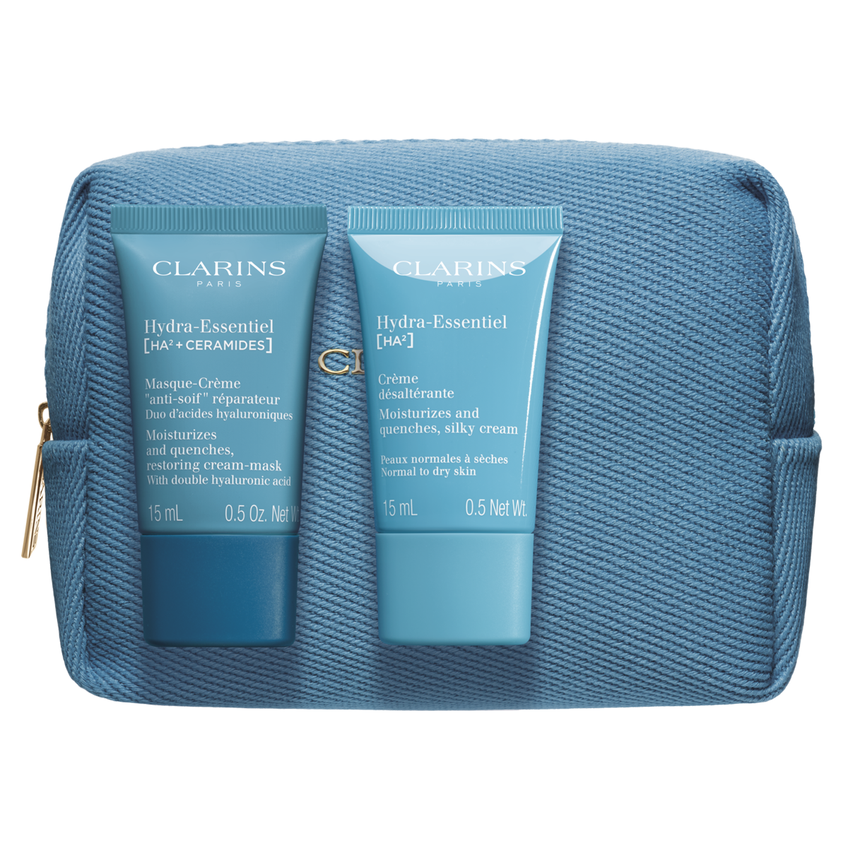 Clarins Geschenk: Hydra-Essentiel Purse inkl. Luxusminis