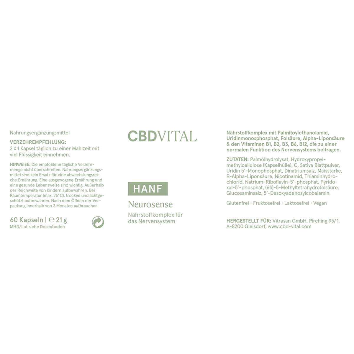 CBD Vital CBD Kapseln Neurosense 60 Stk.