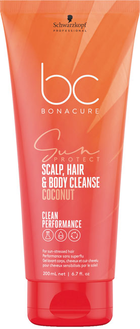 Schwarzkopf Professional Bonacure Coconut Sun Protect 3-in-1 Scalp, Hair & Body Cleanse