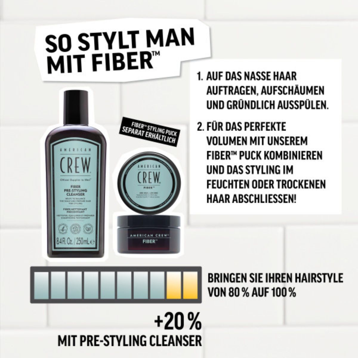 American Crew Hair Care & Body Fiber Pre-Styling Shampoo