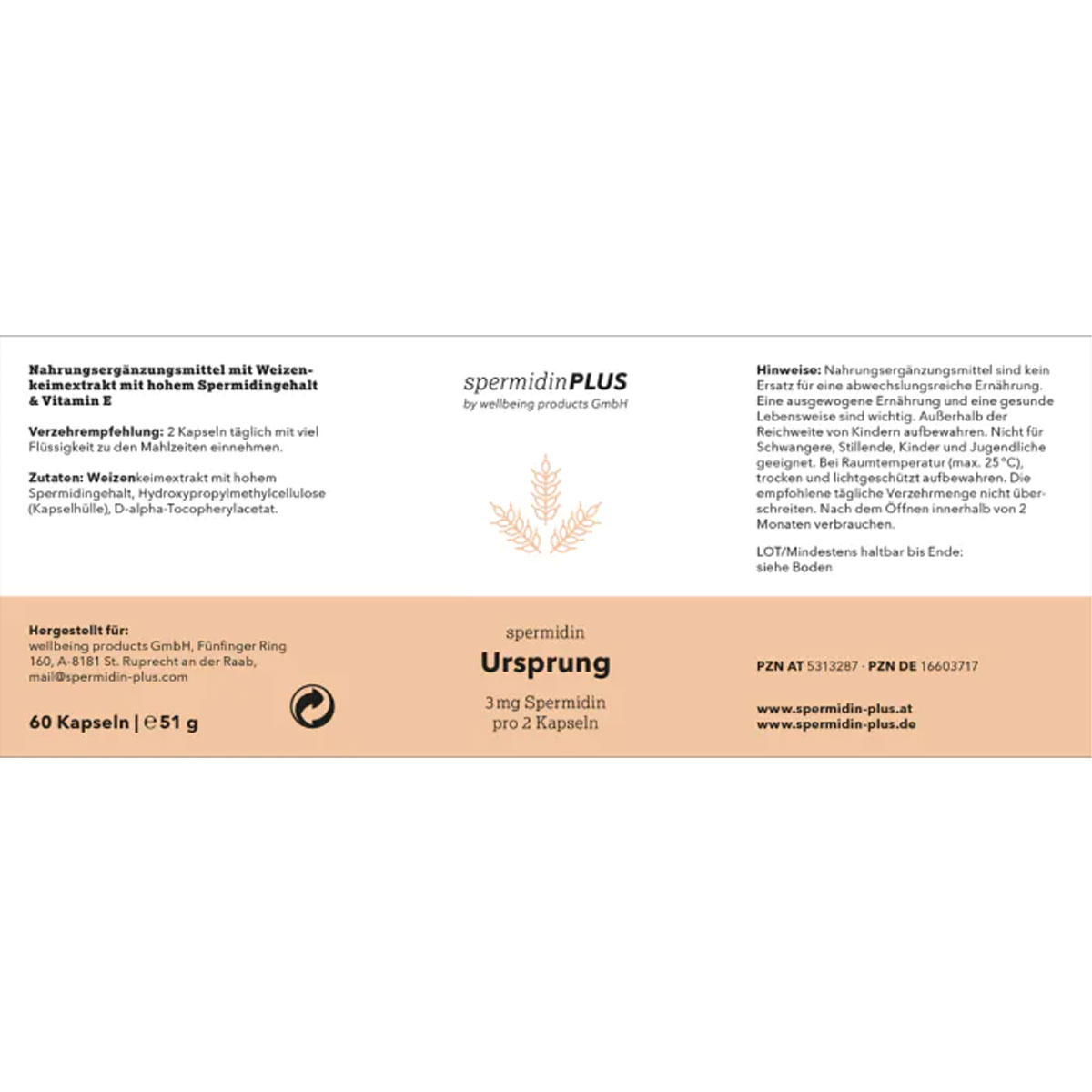 spermidinPLUS Spermidin Kapseln Ursprung