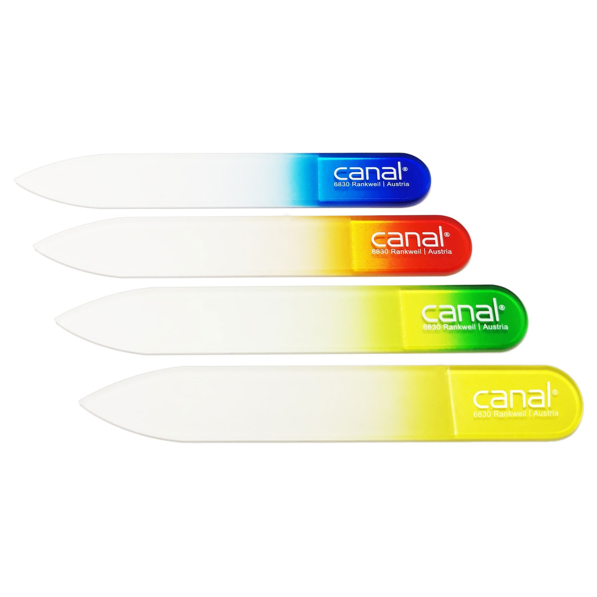Canal Feilen Hartglasfeile farbiger Griff 8cm