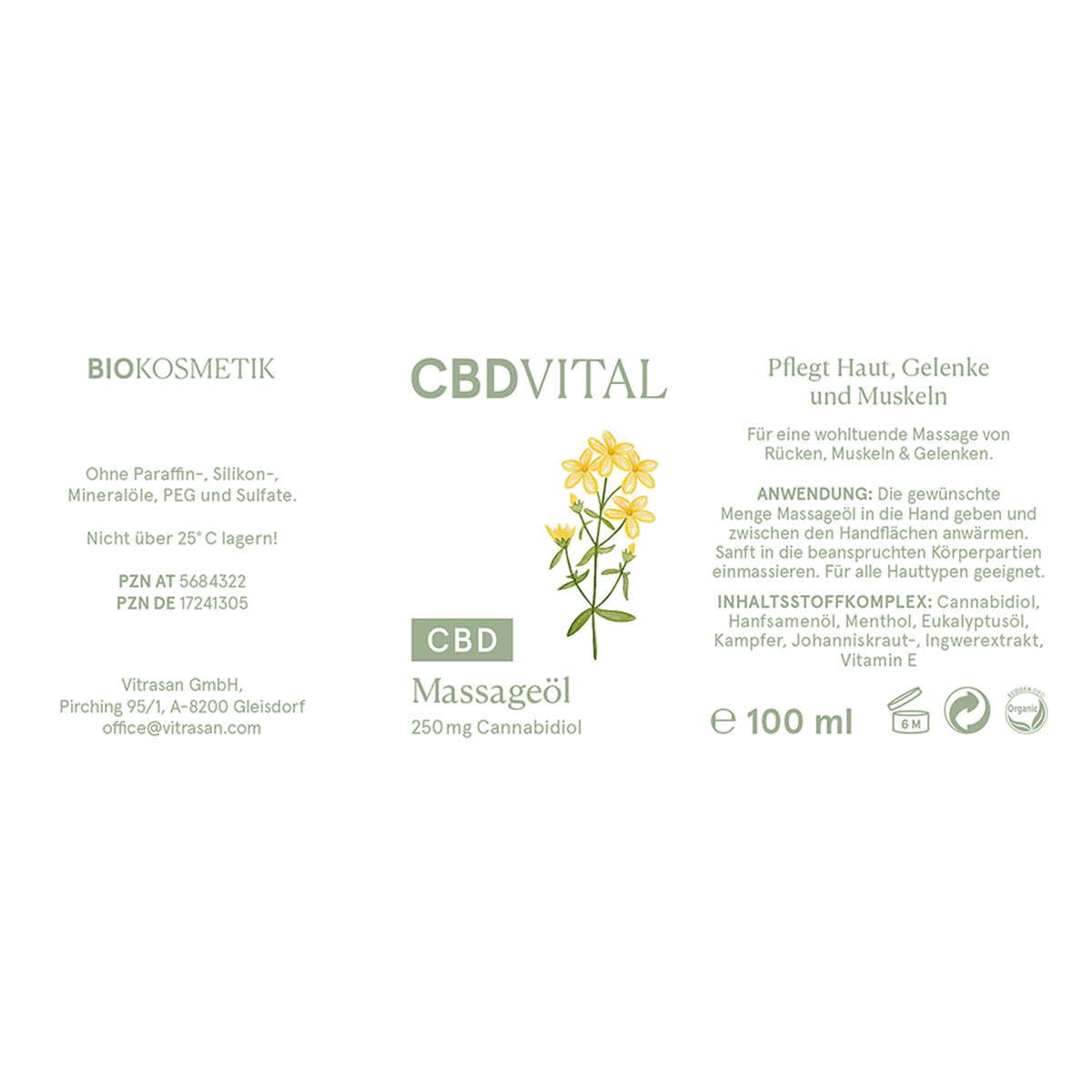 CBD Vital CBD Bio Kosmetik Massageöl