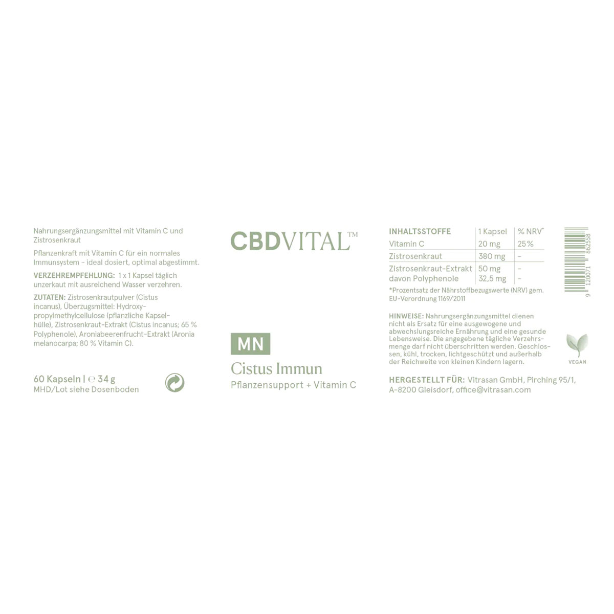 CBD Vital CBD Kapseln Cistus Immun 60 Stk.